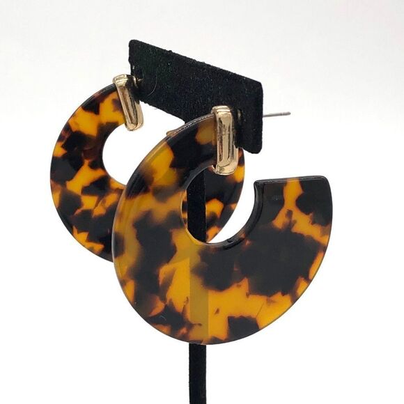 Geometric Resin Hoop Earrings - Picture 1 of 4